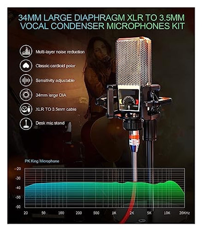 YQVEOT Podcast Set, G3 Profi-Soundkarte, USB-Mikrofon & Mixer-Interface für PC/Smartphone, Studio-Aufnahme