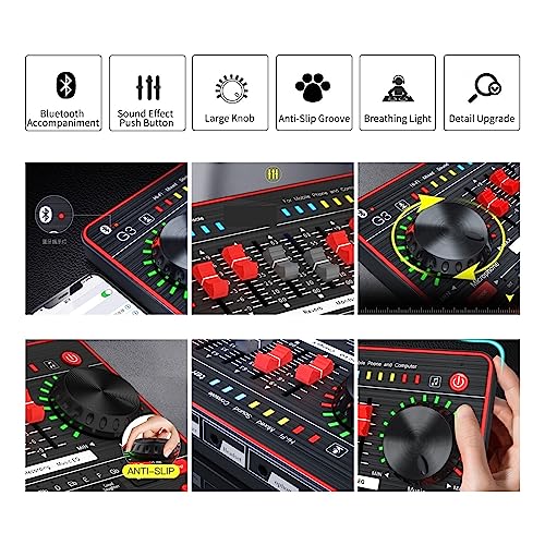 YQVEOT Podcast Set, G3 Soundkarte mit L9 Mikrofon (Black), USB-Interface für Webcast & Gesang