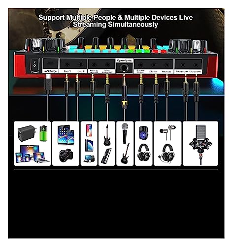 YQVEOT Podcast Set, G5 Pro Live-Soundkarte & Mikrofon, All-in-One-Kit für Live-Streaming