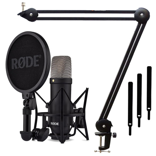Rode NT1 Signature Black Studio-Mikrofon + keepdrum MS138 Gelenkarm-Stativ Schwarz