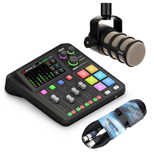 Rode Rodecaster Duo Audio-Studio Bundle inkl. PodMic Mikrofon & keepdrum XLR-Kabel